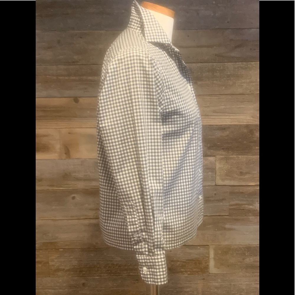 Faonnable Button Down Gingham Check Blouse - image 3